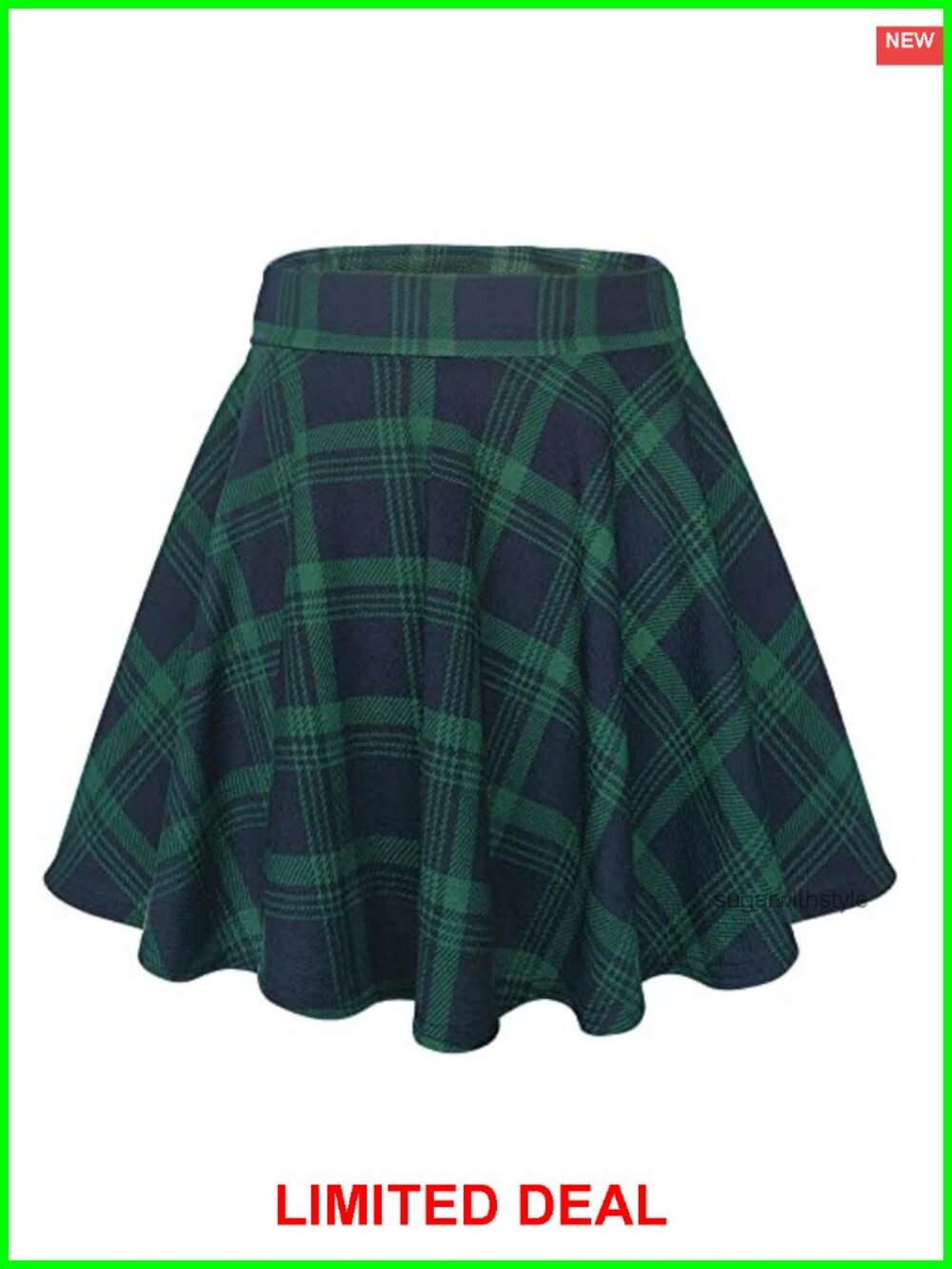 Stretchy Flared Mini Skater Skirt Casual A-Line